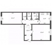 2-комн, 47кв м, этаж 1/2 ул Ломоносова, 32