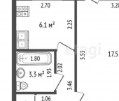 1-комн, 32кв м, этаж 3/5 улица Карла Либкнехта, 16