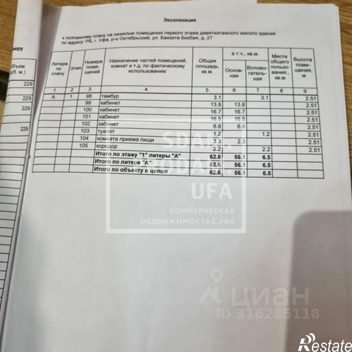 Торговое помещение Уфа, улица Баязита Бикбая, 27
