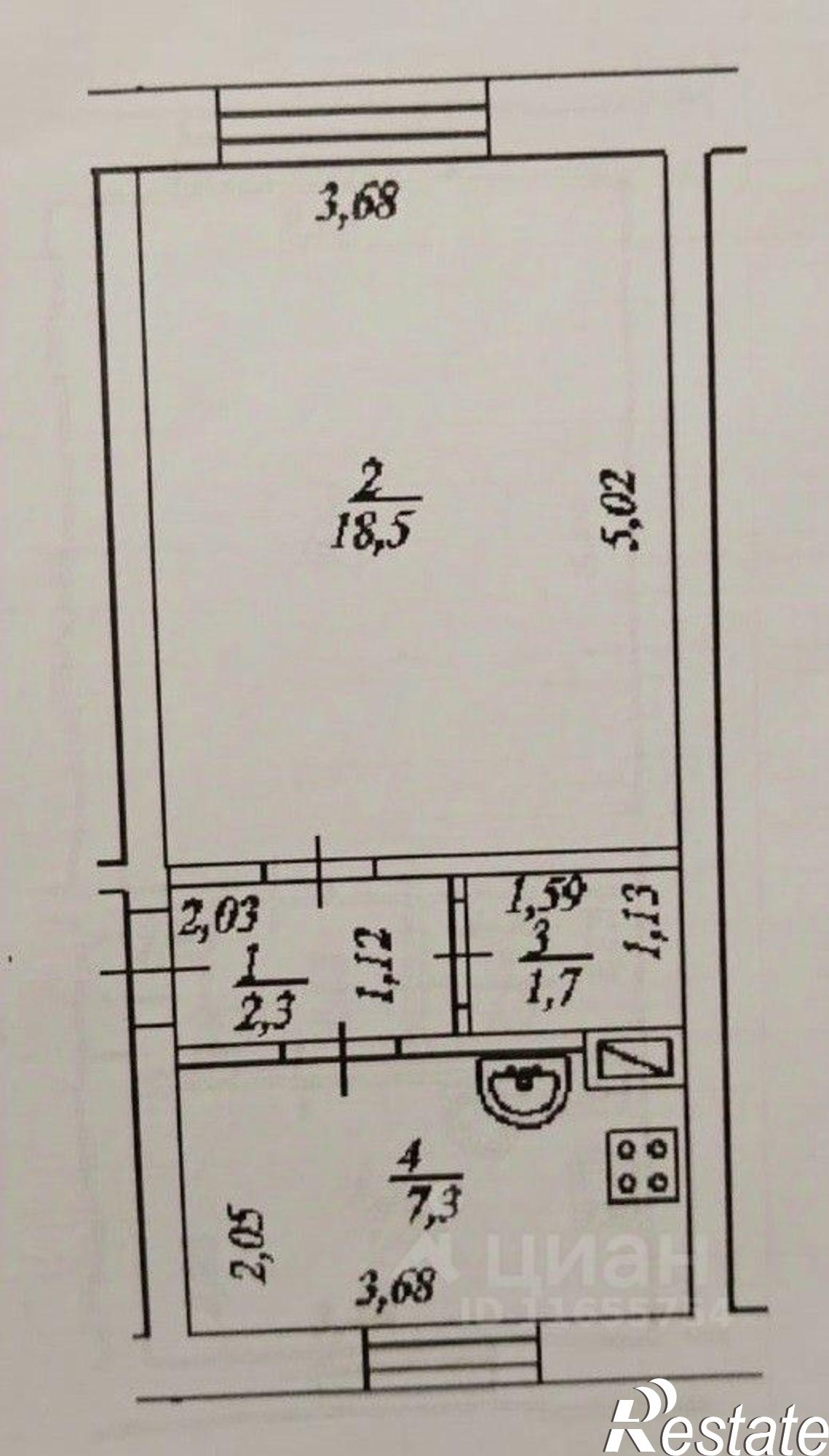 Купить квартиру за 2 120 000 рублей на Уфа г., Калининский
