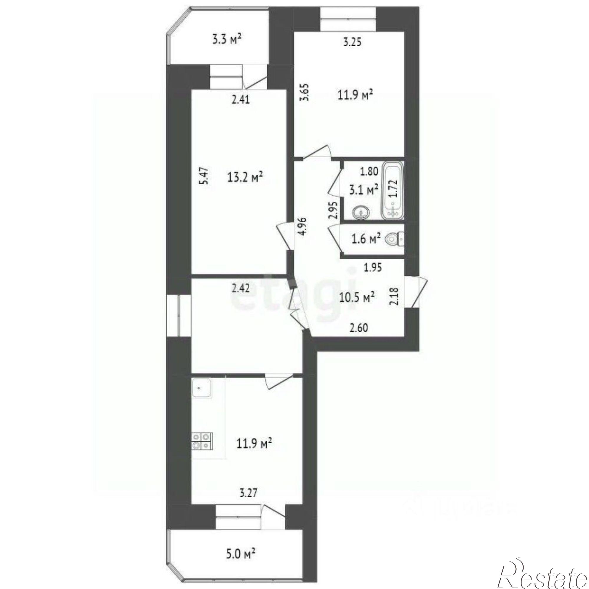 Купить квартиру за 4 600 000 рублей на Пролетарская улица, 142Г