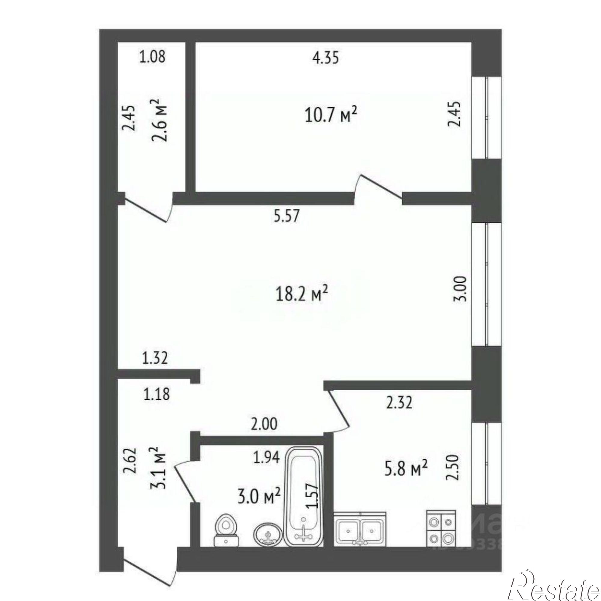 Купить квартиру за 3 870 000 рублей на переулок Коммунаров, 13
