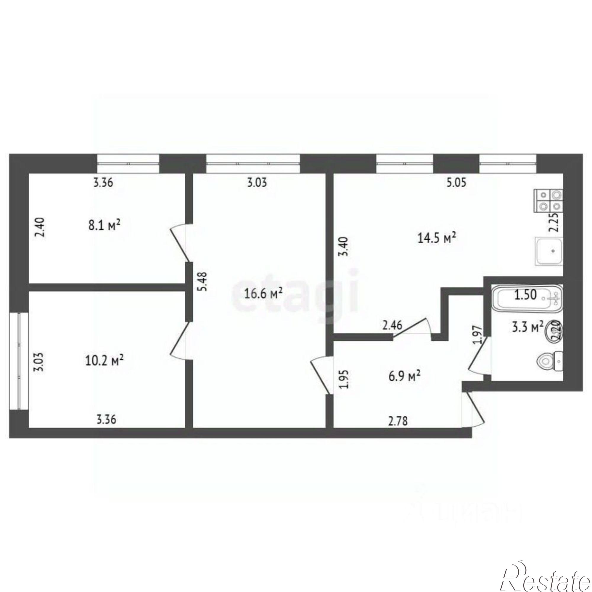 Купить квартиру за 4 300 000 рублей на Пролетарская улица, 107