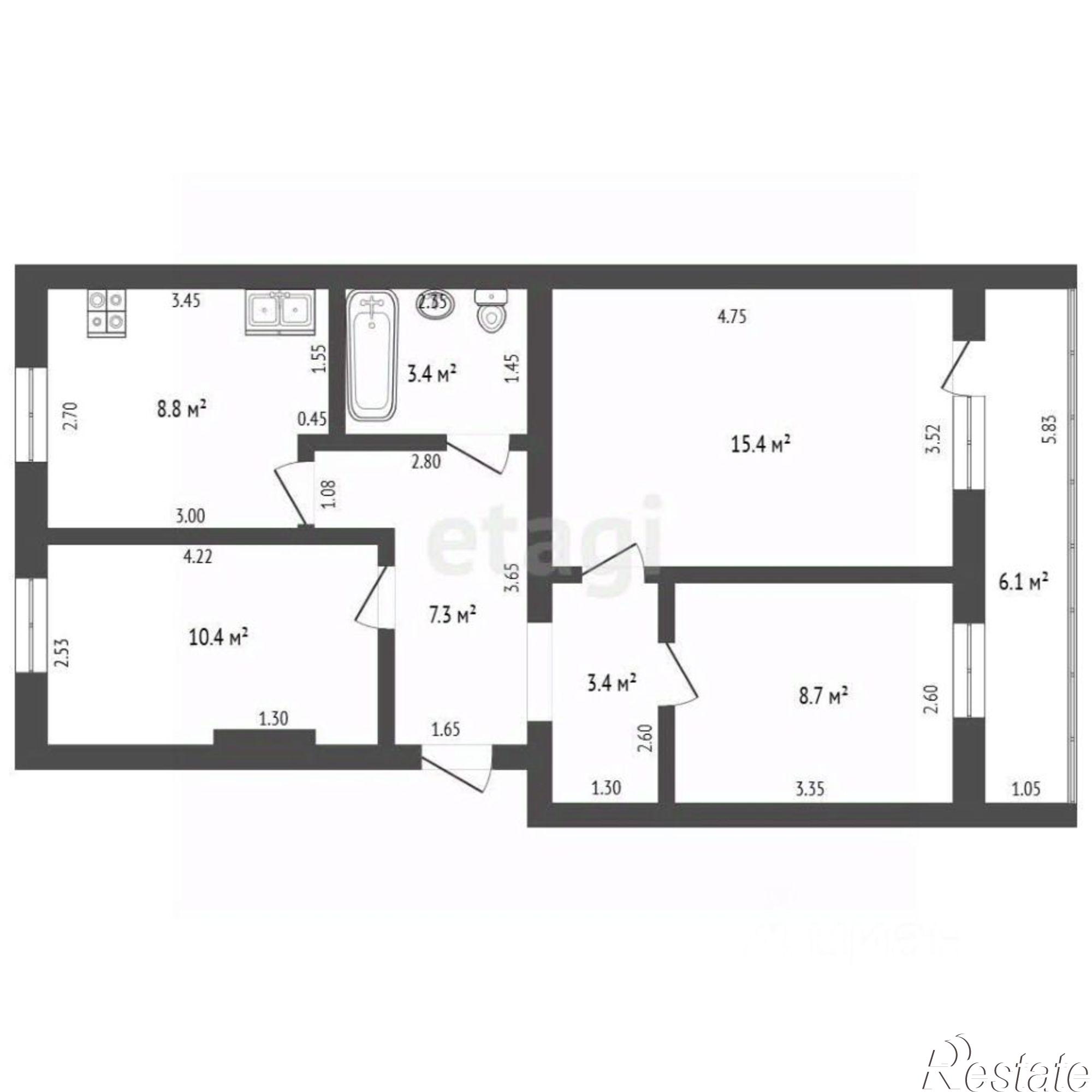 Купить квартиру за 4 950 000 рублей на Бирский район, Бирск