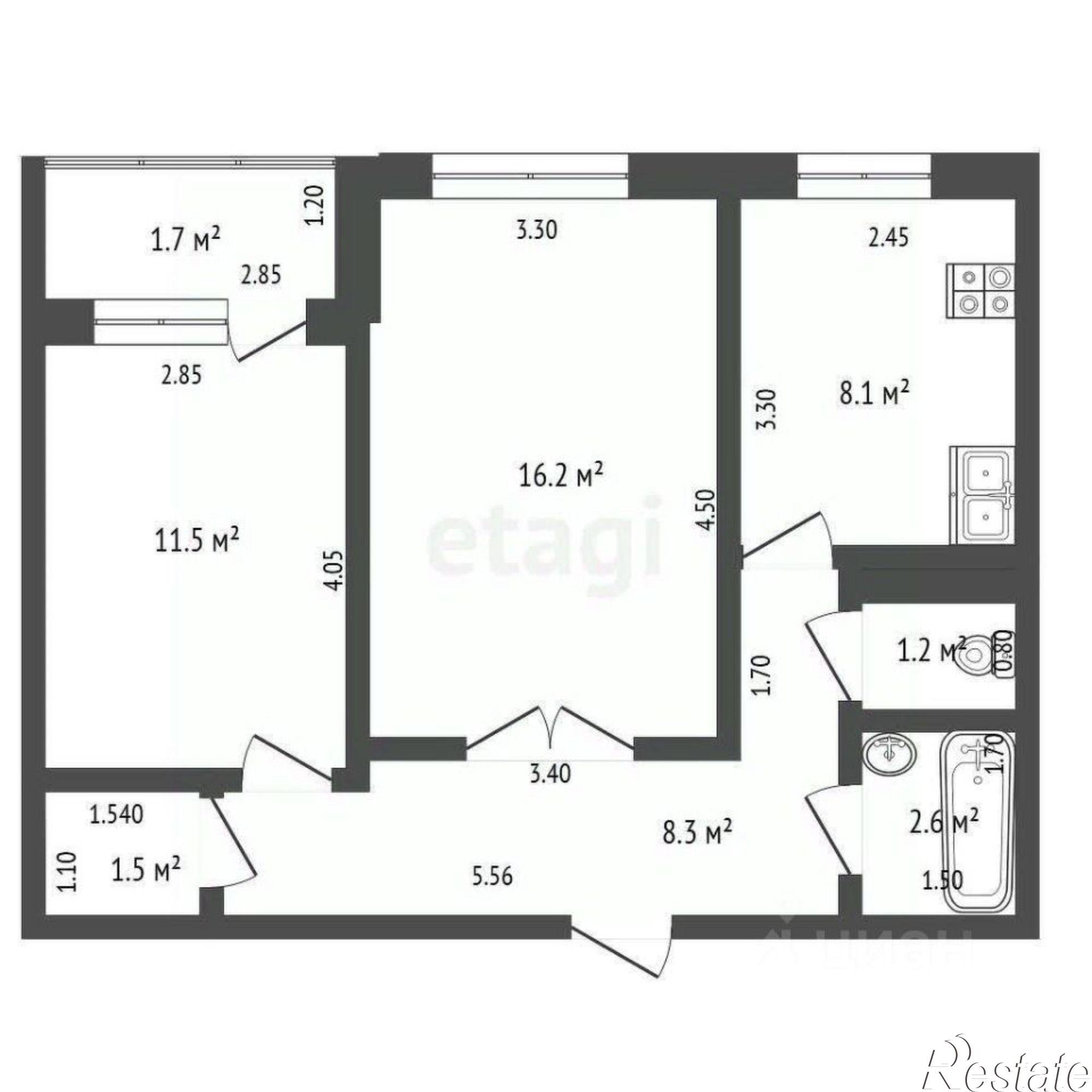 Купить квартиру за 2 650 000 рублей на улица Химиков, 35