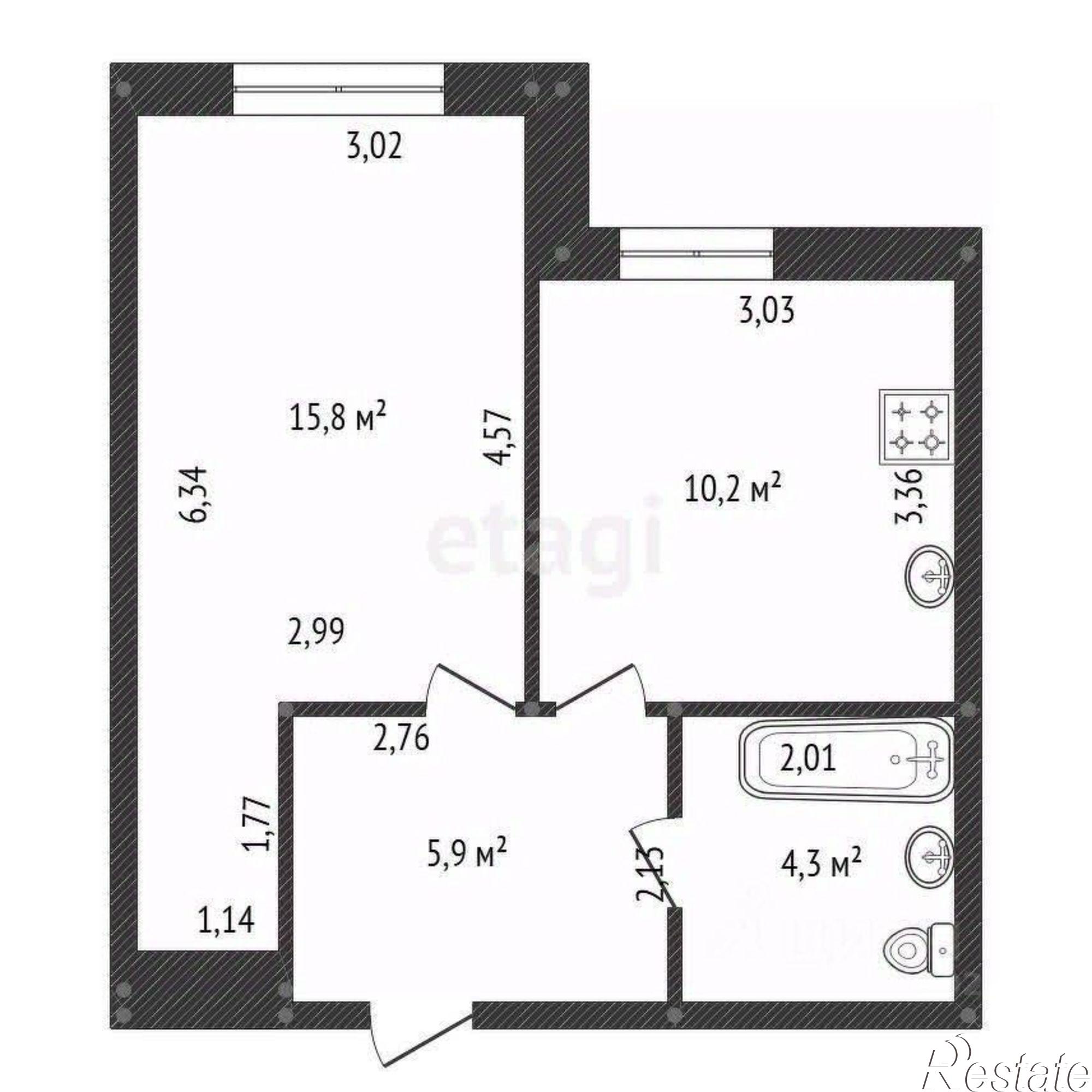 Купить квартиру за 4 100 000 рублей на городской округ Уфа
