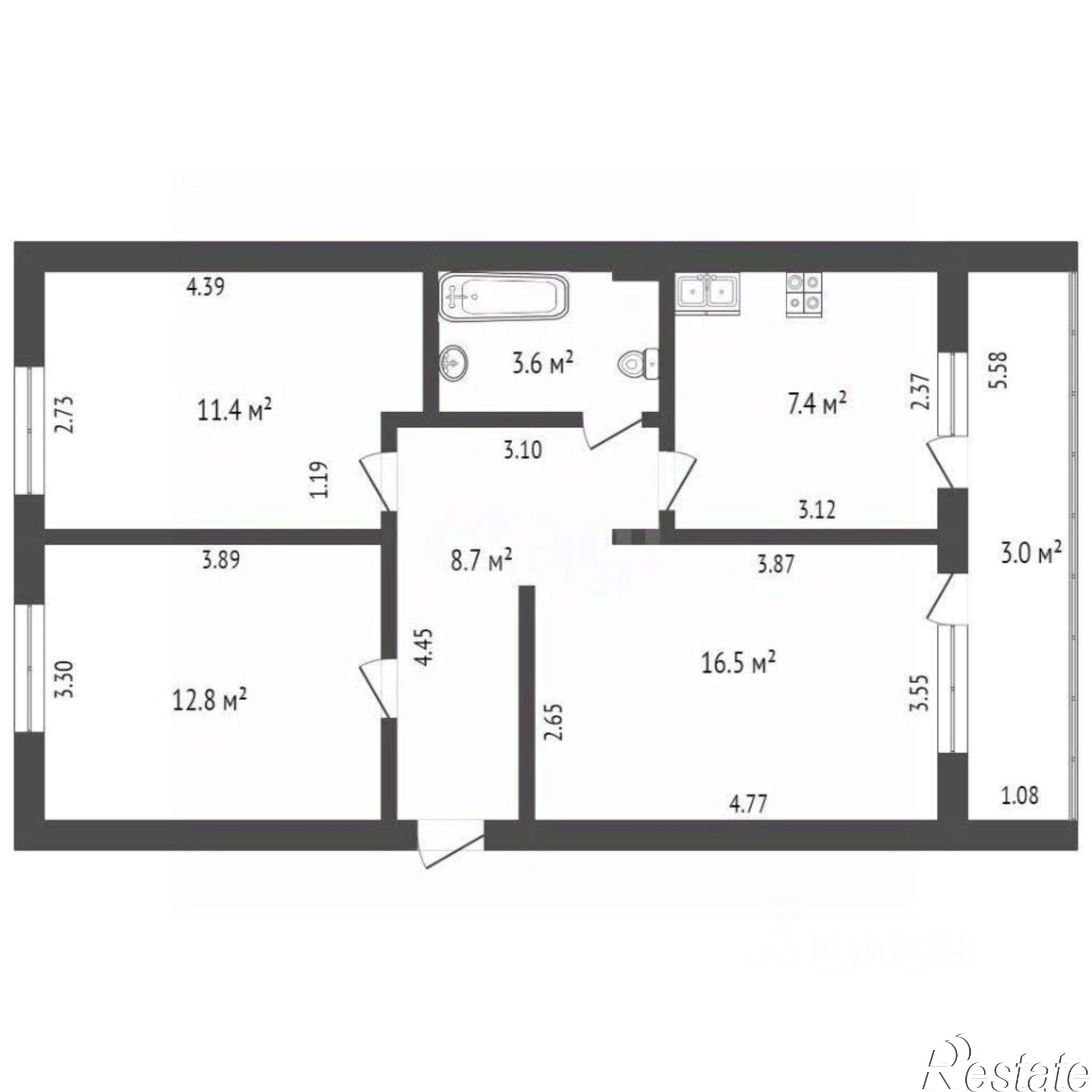 Купить квартиру за 4 450 000 рублей