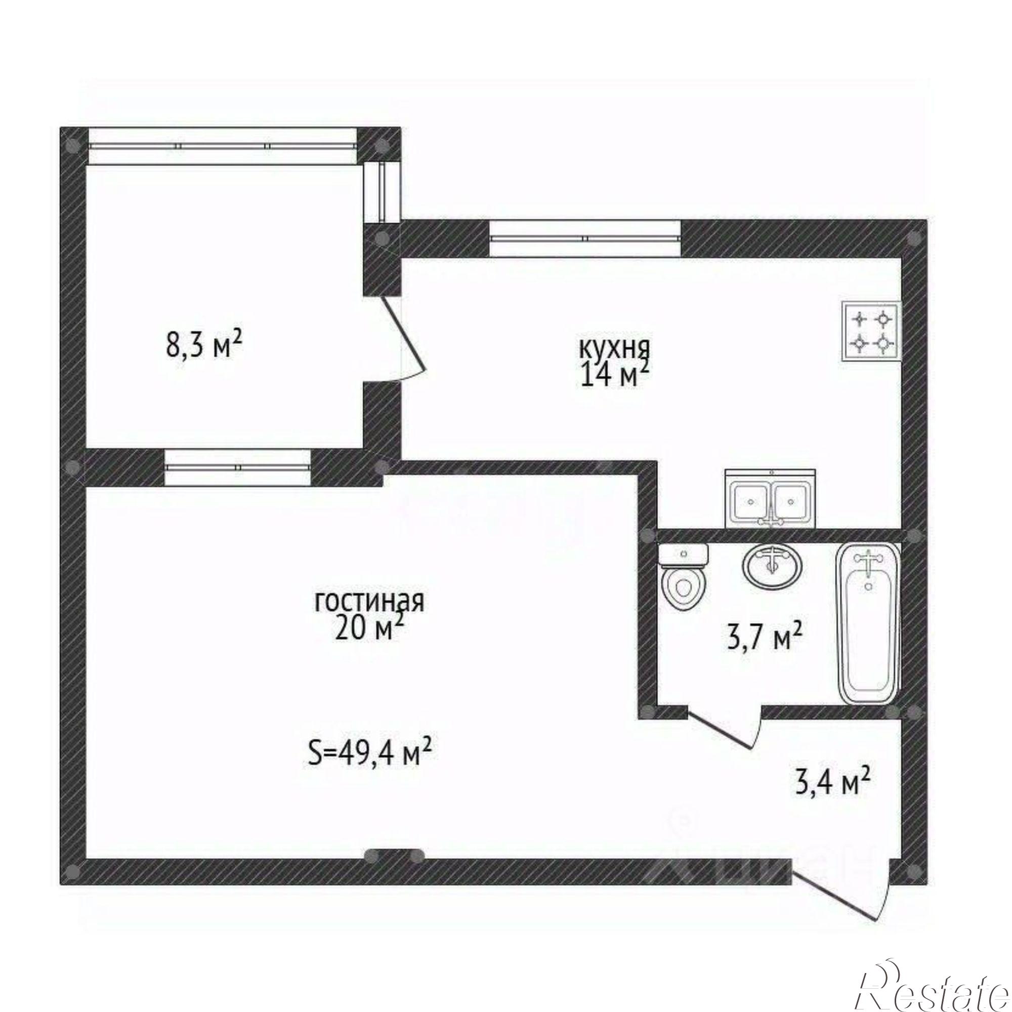 Купить квартиру за 4 890 000 рублей на городской округ Уфа