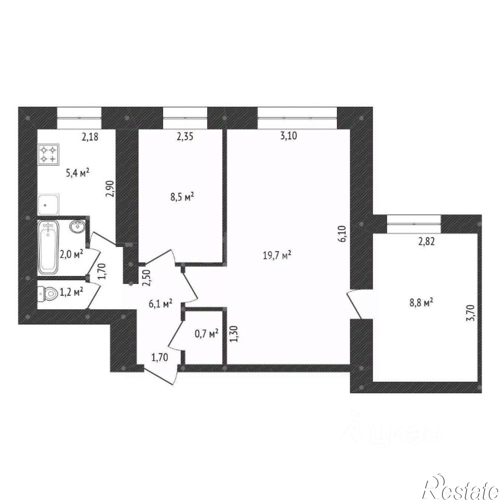 Купить квартиру за 7 100 000 рублей на городской округ Уфа