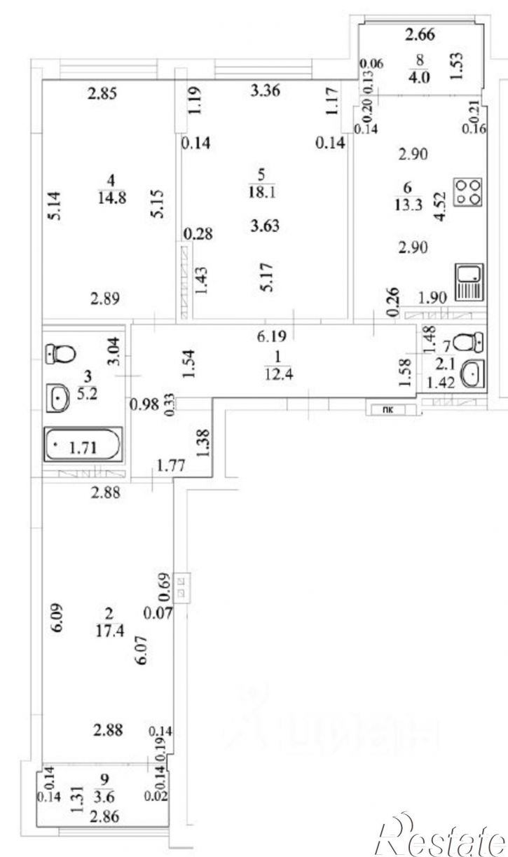 2-комн квартира Уфа г., Кировский