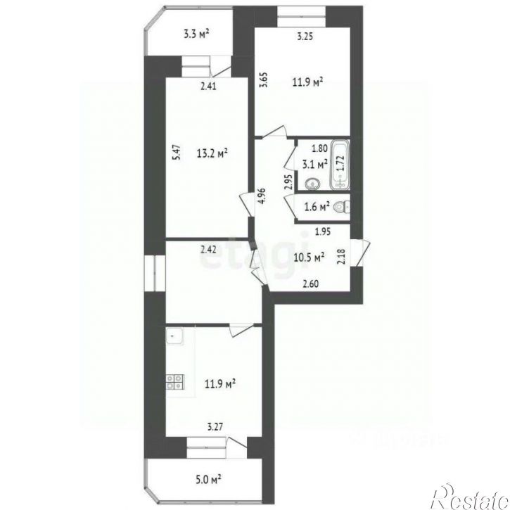 2-комн квартира Пролетарская улица, 142Г,  д. 142Г