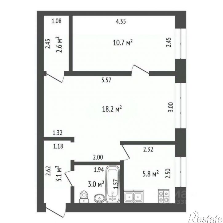 2-комн квартира переулок Коммунаров, 13,  д. 13