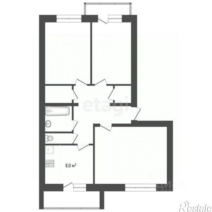 3-комн квартира улица Мира, 148А,  д. 148А