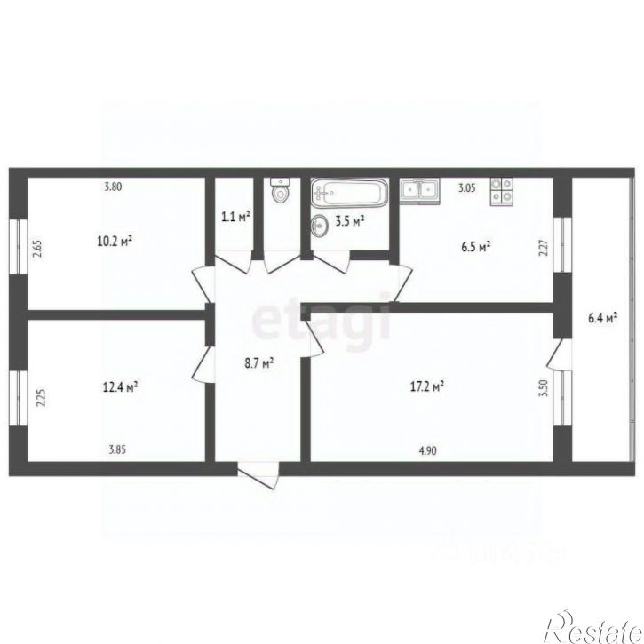 3-комн квартира Бирский район, Бирск