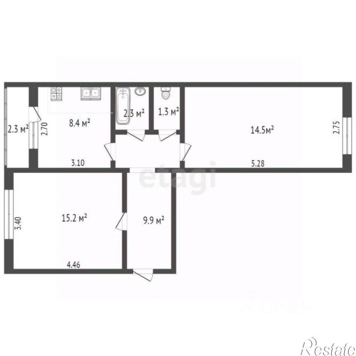 2-комн квартира Бирский район, Бирск