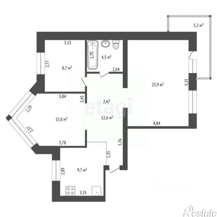 3-комн квартира городской округ Уфа