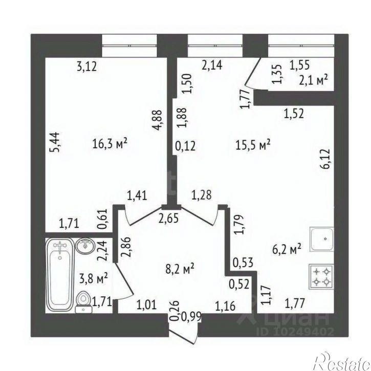 2-комн квартира городской округ Уфа