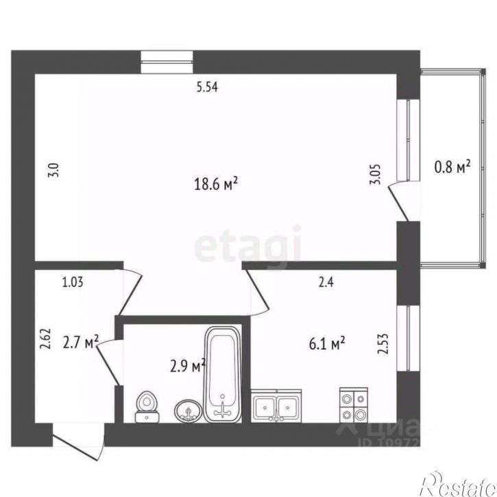 1-комн квартира