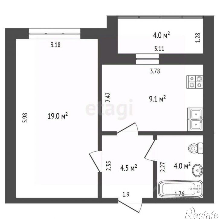 1-комн квартира