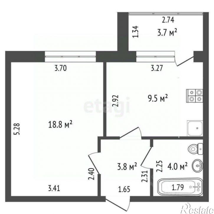 1-комн квартира