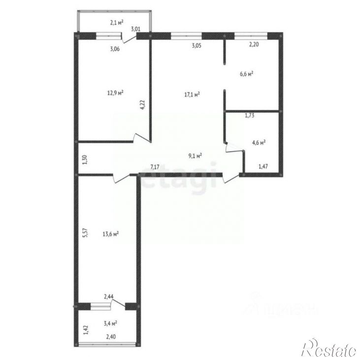 3-комн квартира городской округ Уфа