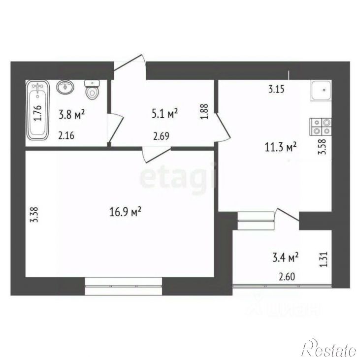 1-комн квартира