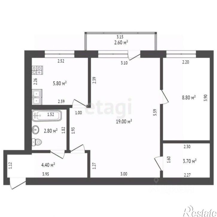 2-комн квартира