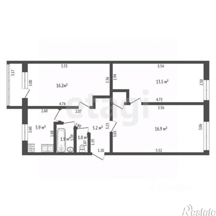 3-комн квартира