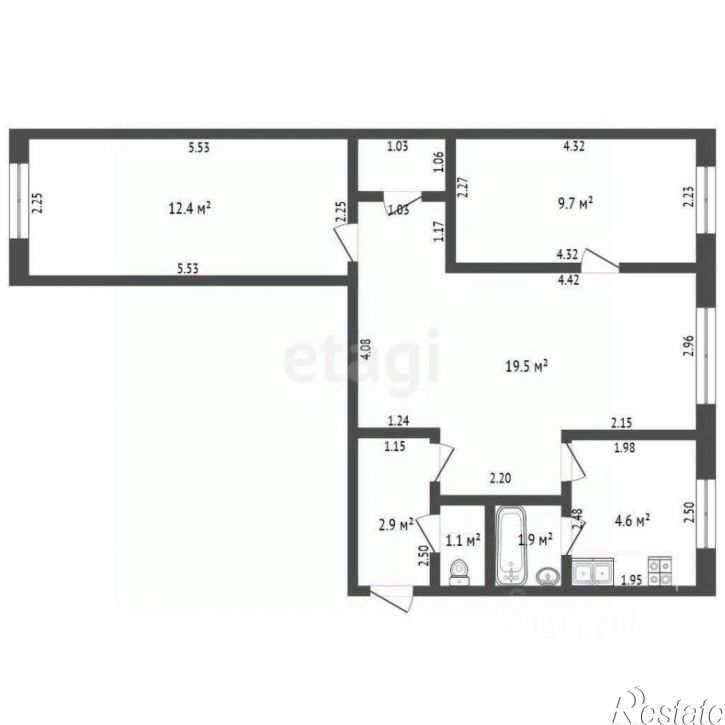 3-комн квартира