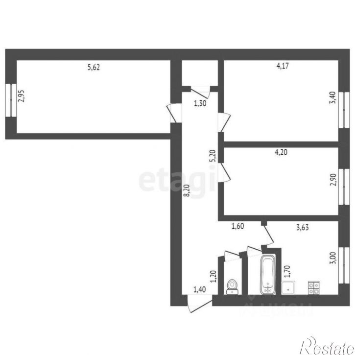 3-комн квартира