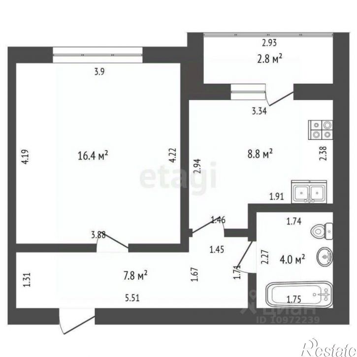 1-комн квартира