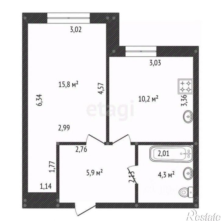 1-комн квартира городской округ Уфа