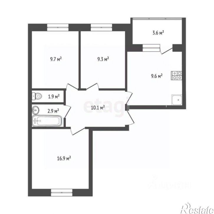 3-комн квартира