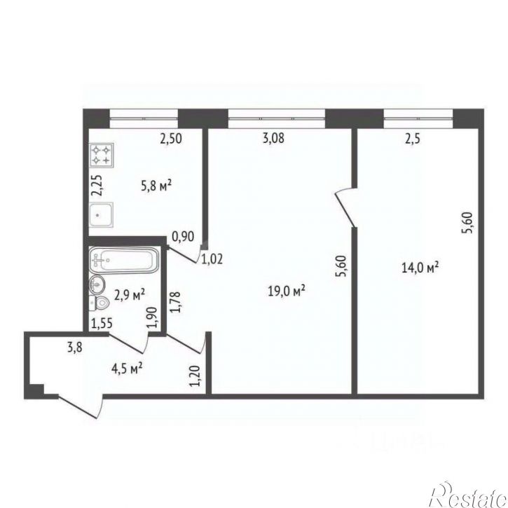 2-комн квартира городской округ Уфа