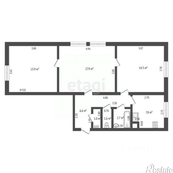 3-комн квартира