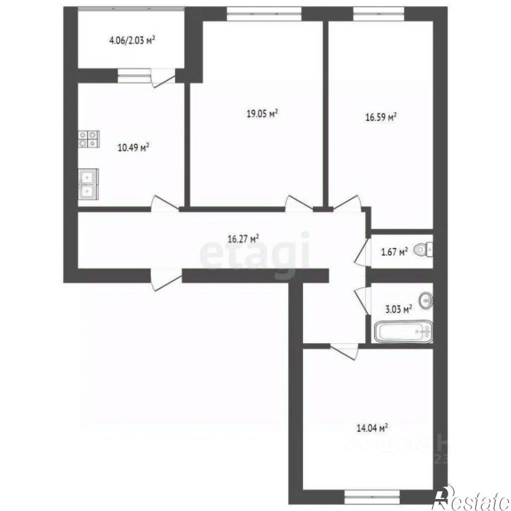 3-комн квартира