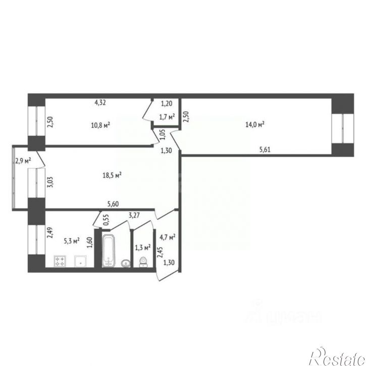 3-комн квартира городской округ Уфа