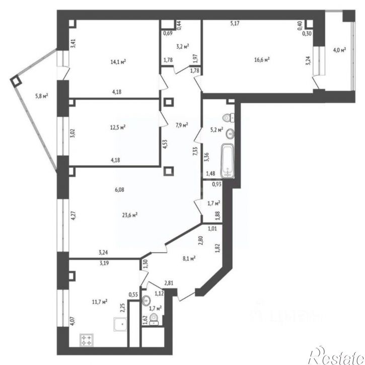 4-комн квартира городской округ Уфа