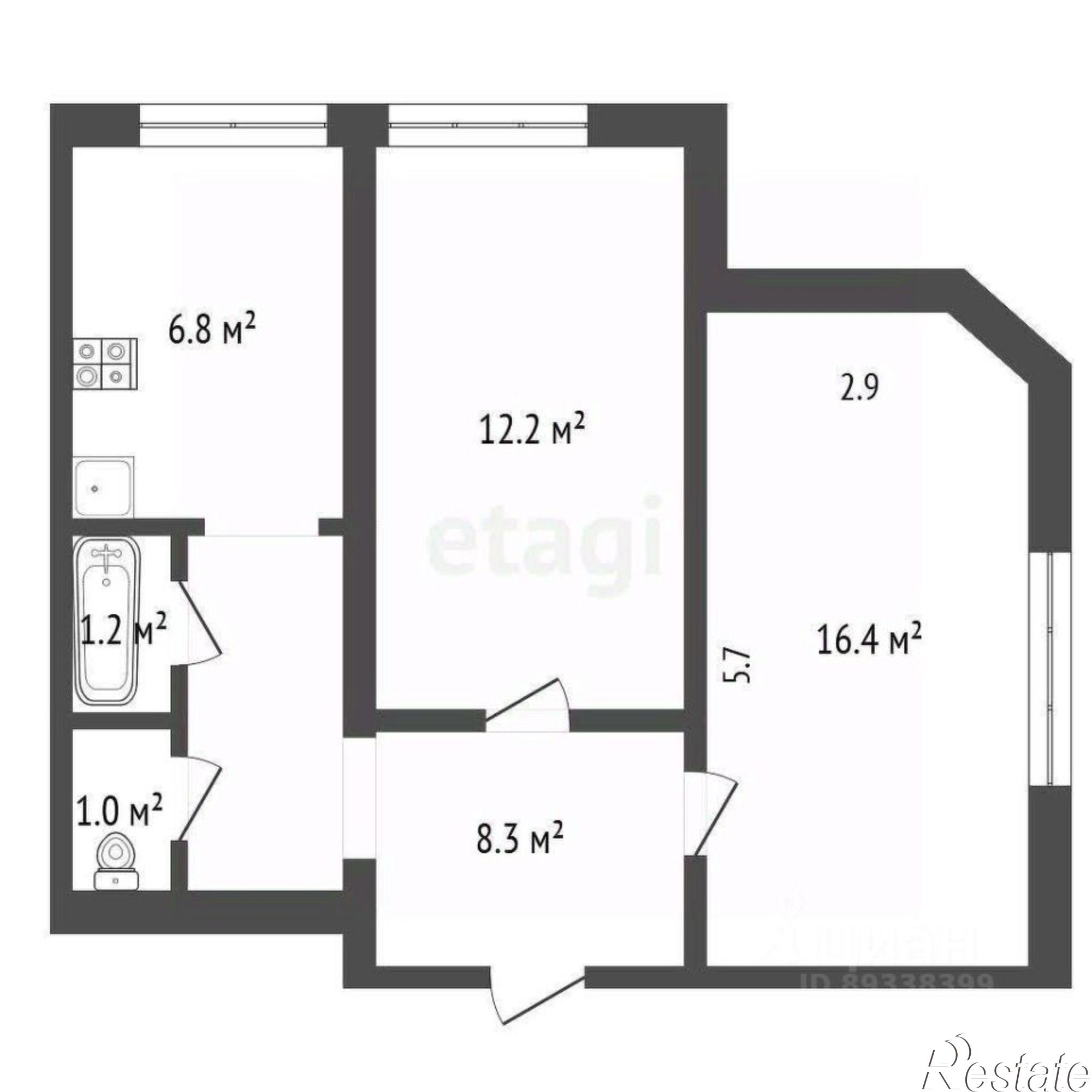 Купить квартиру за 3 800 000 рублей на улица Гагарина, 89