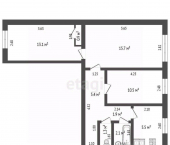 3-комн, 56кв м, этаж 1/5 
