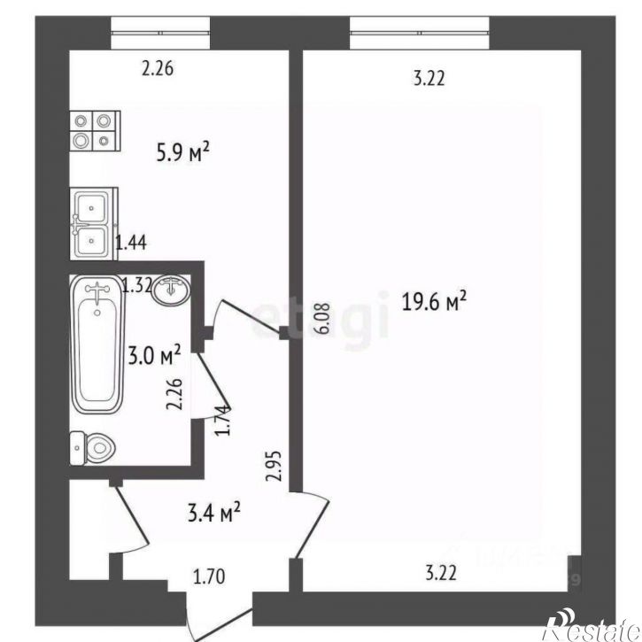 1-комн квартира