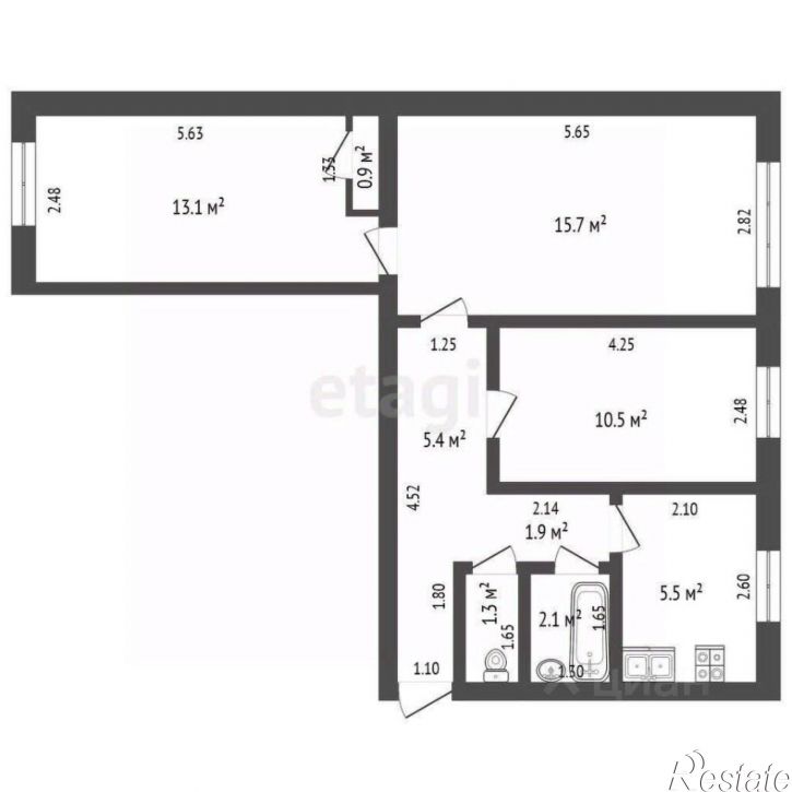 3-комн квартира