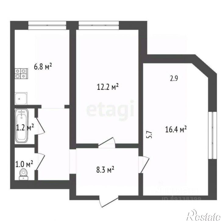 2-комн квартира улица Гагарина, 89,  д. 89