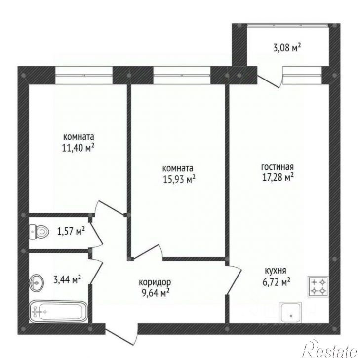 3-комн квартира Уфимский район
