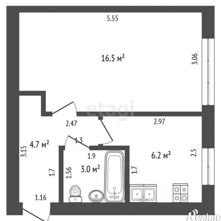 1-комн квартира