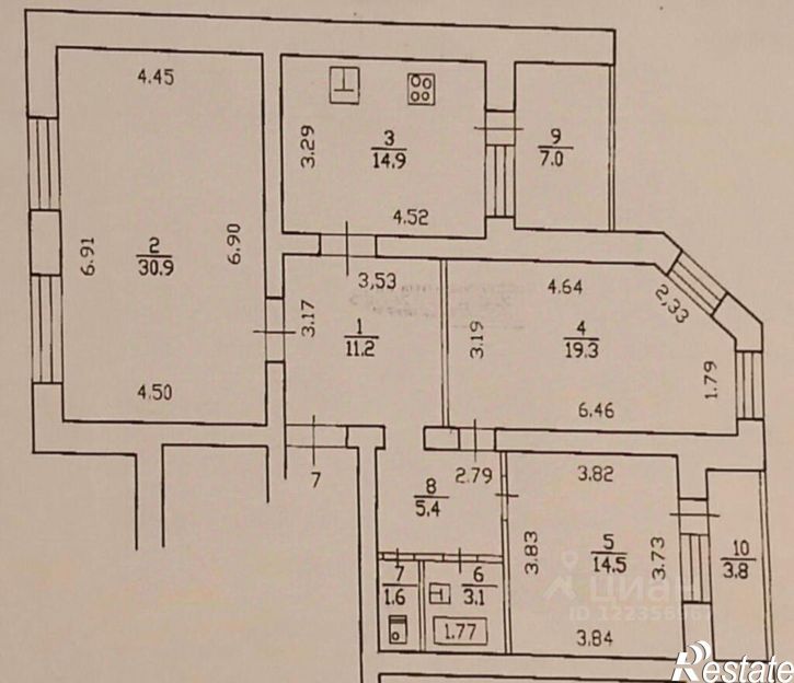 3-комн квартира ул Обская, д 5/1