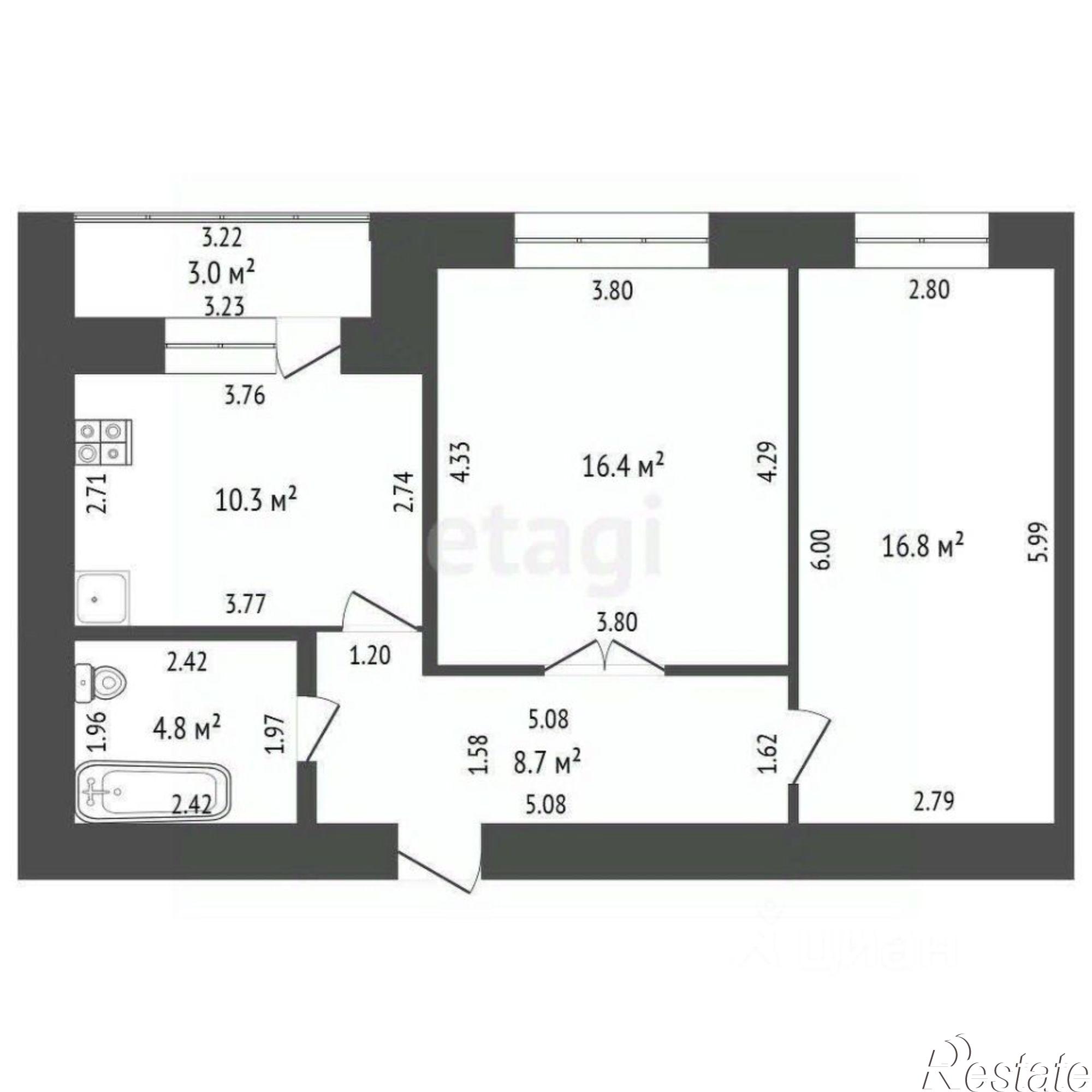 Купить квартиру за 5 299 000 рублей на ул Хвойная, 16