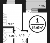 1-комн, 34 кв м, этаж 5/8 совхоз Цветы Башкирии