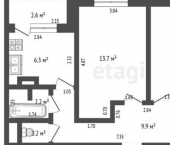 2-комн, 47кв м, этаж 3/5 улица Черняховского, 7