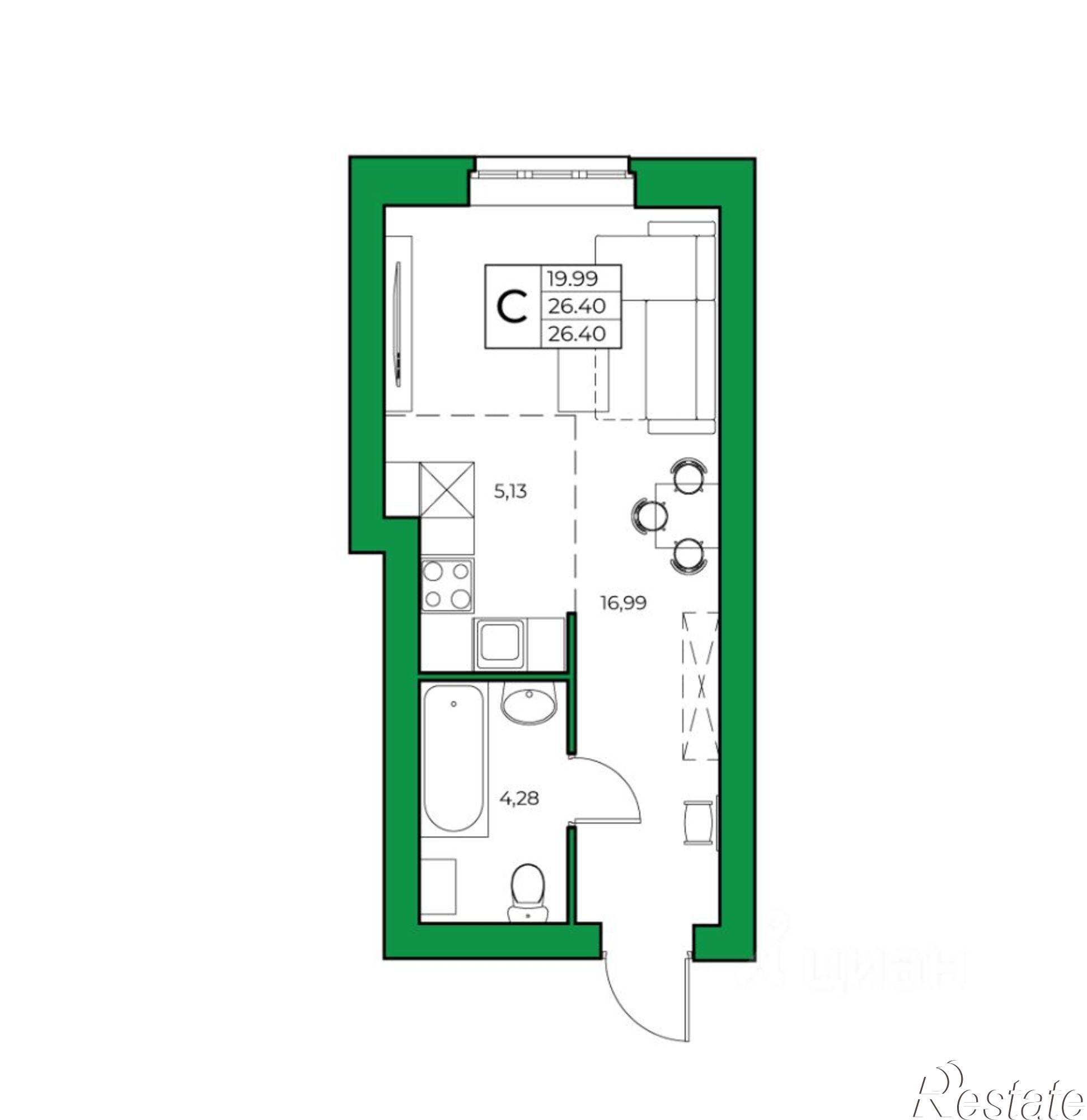 Купить квартиру за 3 157 700 рублей на ул Игоря Талькова, 8